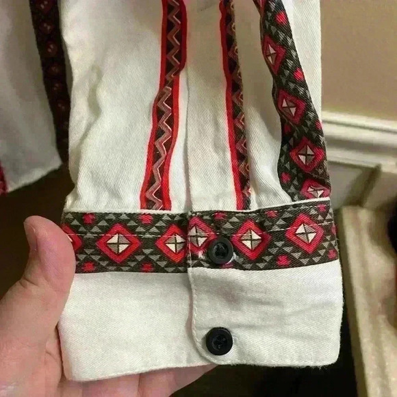 Vintage Old El Paso Tribal Aztec WESTERN Striped Shirt Long Sleeve Button Down - Picture 10 of 15